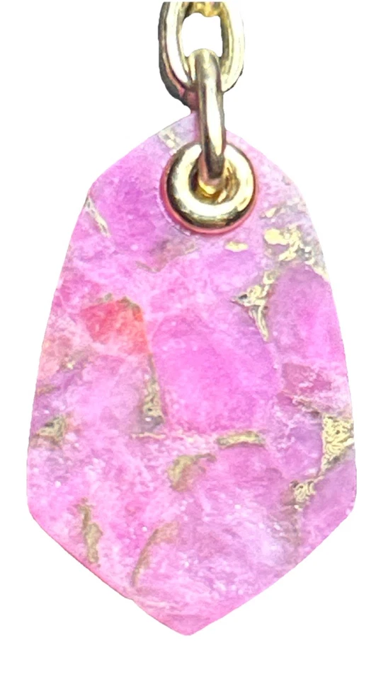 Kendra Scott Ashlyn Drop Earrings 14K GP Magenta Jade & MOP Gold Retired RARE - Image 3 of 3