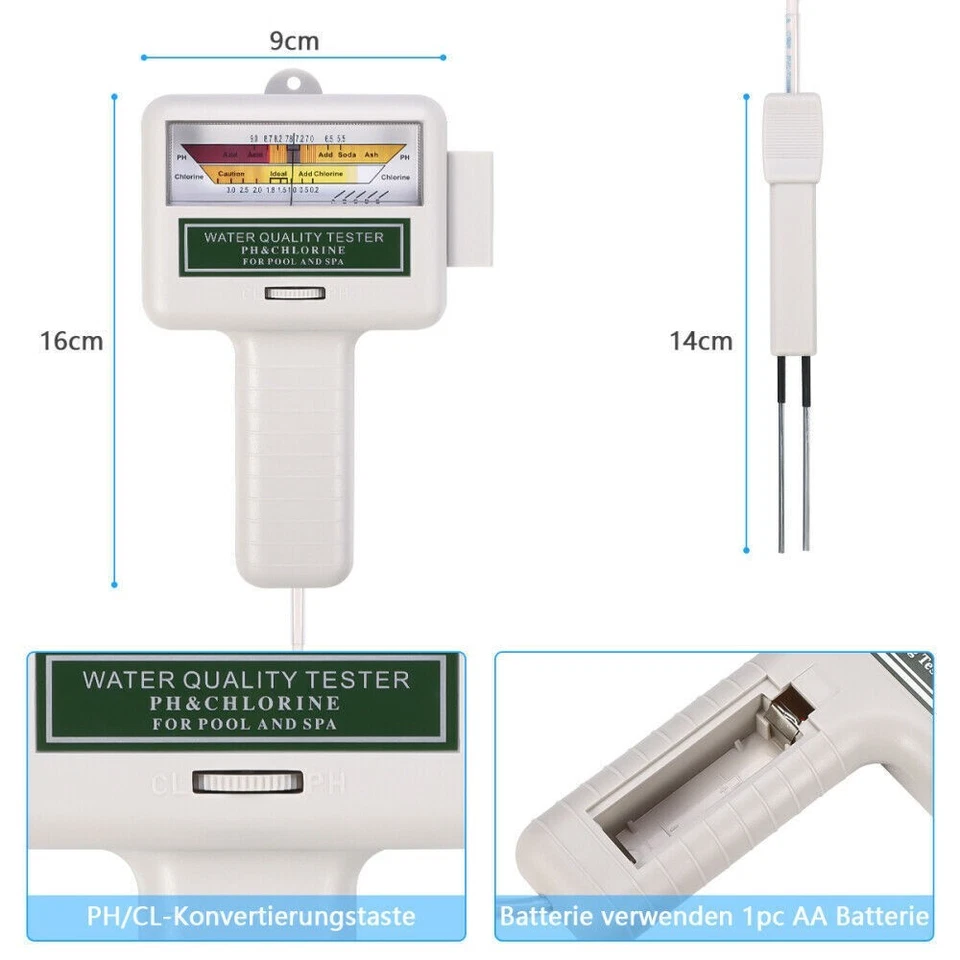 Wasserqualität Messgerät Elektronischer Wassertester für Chlor und pH-Wert Pool - Bild 4 von 4