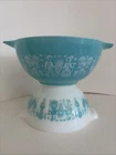 2 Vintage PYREX 442 1.5 Qt & 441 1.5 Pint Amish Butterprint Bowl Turquoise Set