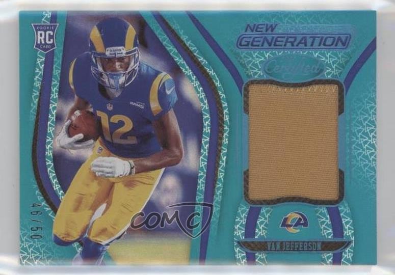2020 Certified Teal 48/50 Van Jefferson #27 Rookie RC 18f3