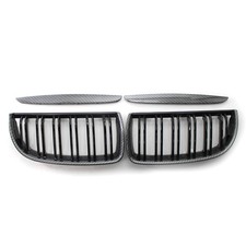 Doppelsteg Nieren Kühlergrill Grill Carbon+Schwarz Für BMW 3er E90 E91 2005-2008