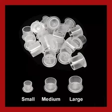 100 Small 100 Mediums 100 Large TATTOO INK FLAT BOTTOM CAP CUPS