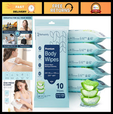60 XL No Rinse Shower Wipes - Body Wipes for Adults, Travel  Camping Hygiene