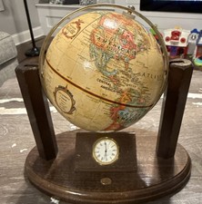 Replogle Weather Watch | Desktop Globe |Quartz Clock | 9" Antique | Made in USA