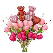 Valentine's Day Decorations Valentines Day Gifts Artificial Tulips with Pink