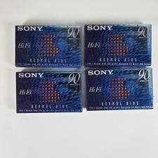 Lot of 4 Sony Hi-Fi 90 Blank Audio Cassette Tapes Normal Bias Type I New/Sealed
