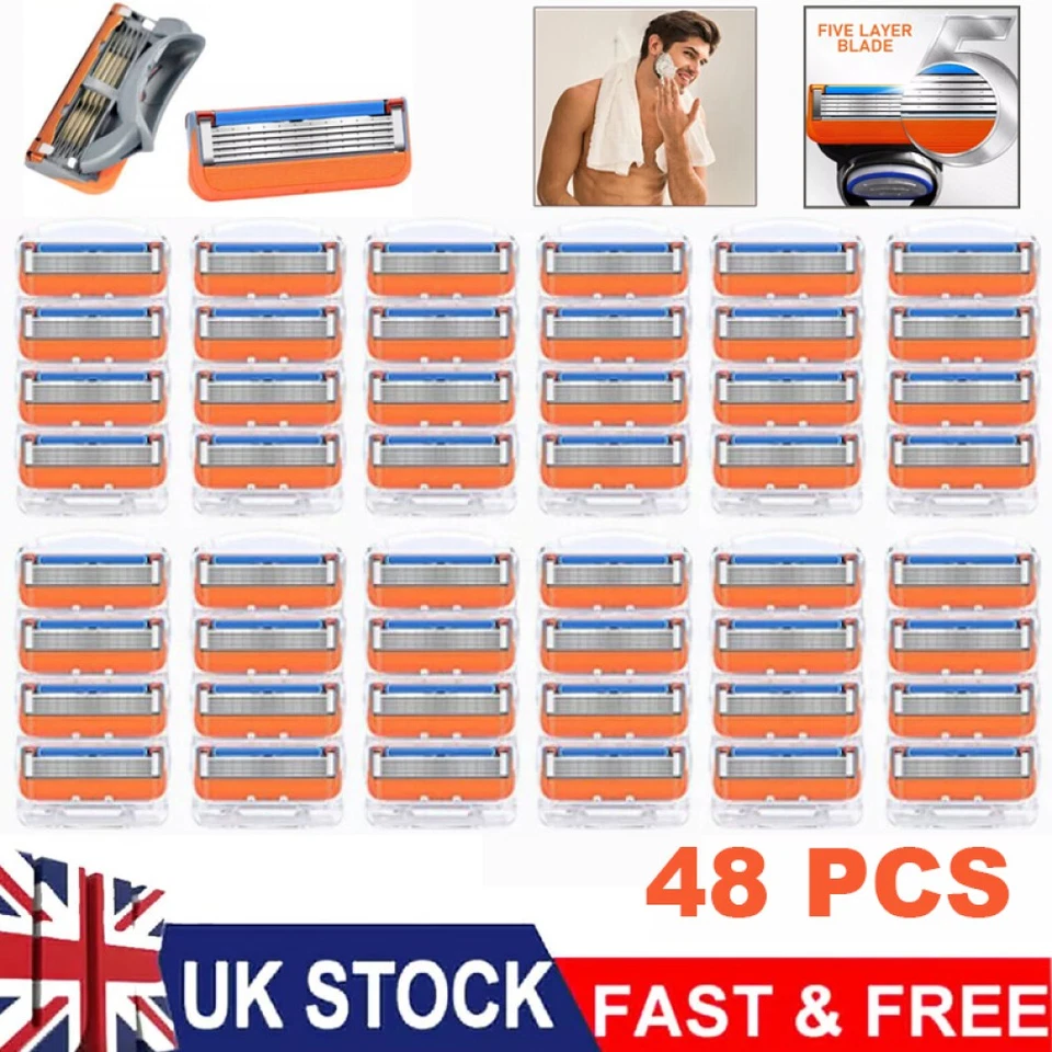 48X For Gillette Fusion Blade Refills Compatible For Gillette Fusion 5 Proglide’