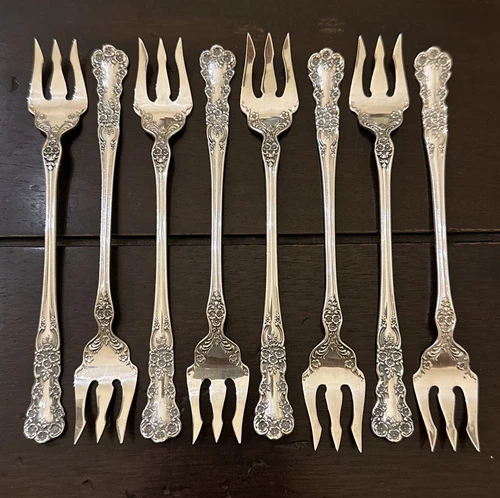Gorham Buttercup Sterling Silver Cocktail Forks 5 1/2" Set of 8