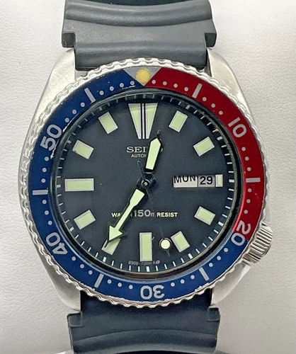 Vintage Men’s Seiko Pepsi Diver Turtle 6309-729A F1 Watch
