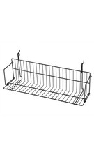 SSWBasics 24" x 6" x 6.5" Black Media Grid Shelf for Slatwall & Wire Grid