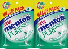 2 pack Mentos e Fresh Sr-Chewing Gum with Xylitol, Spearmint, 120
