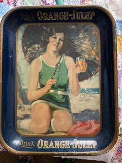 Vassoio da portata Julep arancione originale anni 20