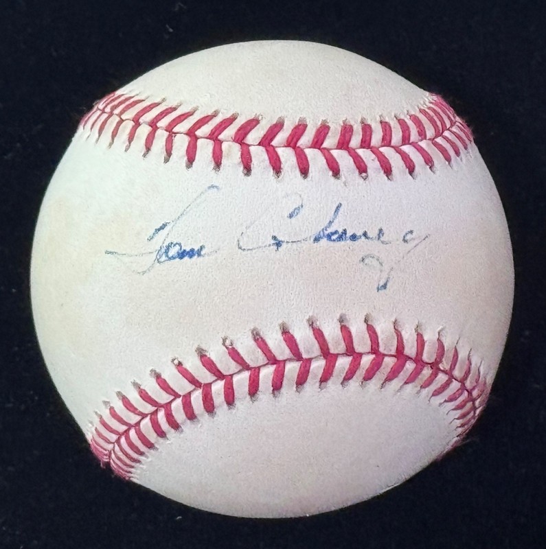 Signed Tom Cheney Baseball Autograph 21 K's Strikeouts MLB Record Auto Ball PSA