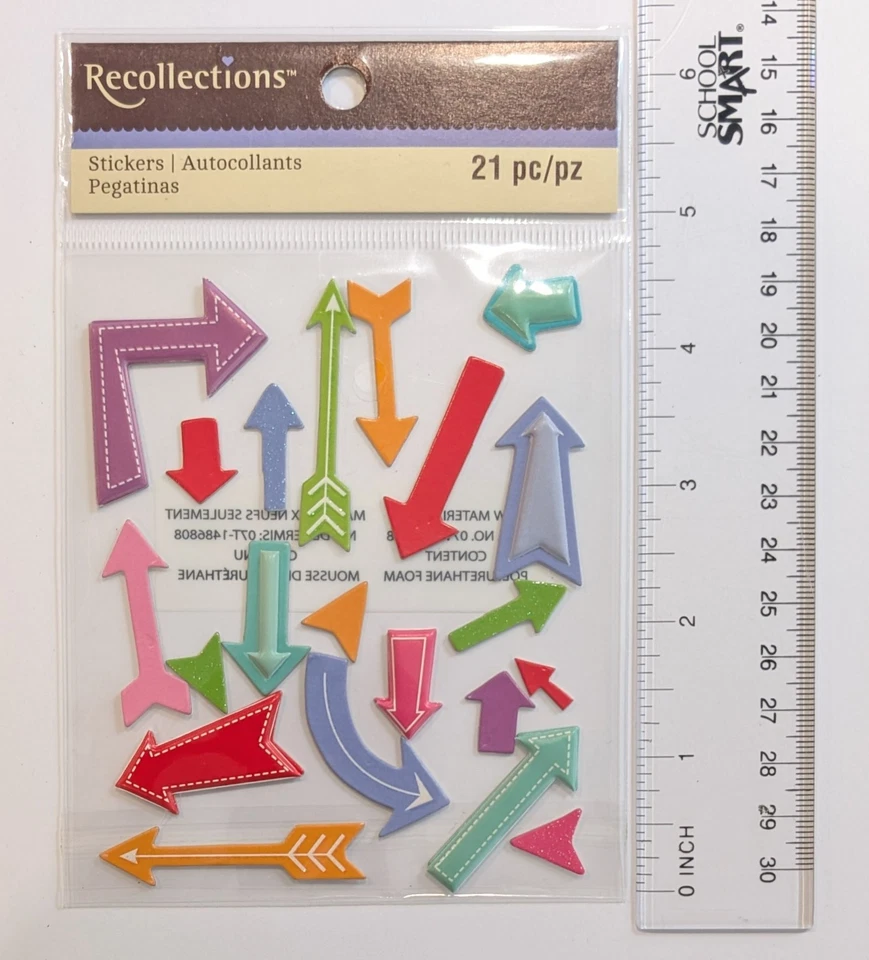 RARE Multicolored Arrows Scrapbooking Stickers By Recollections - Image 2 of 3