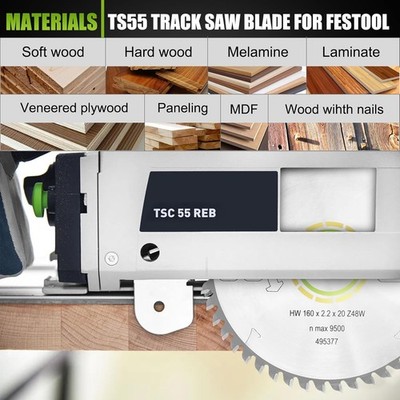 495377 491952 for festool Track Saw Blade 160mm（6 1/4''）, 2.2mm, 20mm, White