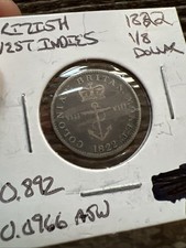 BRITISH WEST INDIES. SILVER 1/8 DOLLAR, 1822.  KING GEORGE IV.