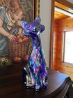 Winking Alley Cat Cobalt Blue Carnival Glass by Mosser for Fenton Glass 11 “ — photo 10