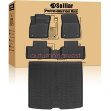 TPE Floor Mats / Trunk Cargo Liner 3D Black For 2019-2025 Volvo XC40 All Weather