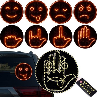 Geste Finger Hand Licht mit Fernbedienung LED Auto Heckscheibe lustigesSchild