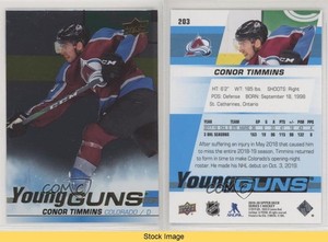 2019-20 Upper Deck Young Guns Silver Foil Conor Timmins #203 Rookie RC