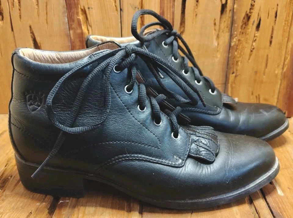 Ariat Boots Josie Kiltie Ankle Black Leather Equestrian Riding 12201 Size 9B - Image 2 of 4