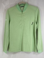 Levelwear Mens M Long Sleeve Quarter Zip Pullover Jacket Sweater Green