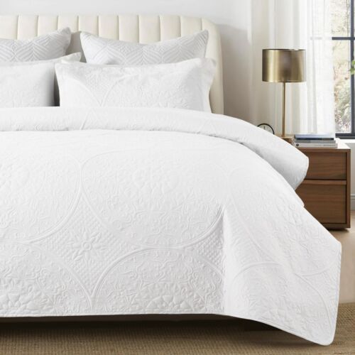 Quilted Bedspread 3 Piece Queen King Size Coverlet Comforter Set Ultra Soft - Picture 50 of 151