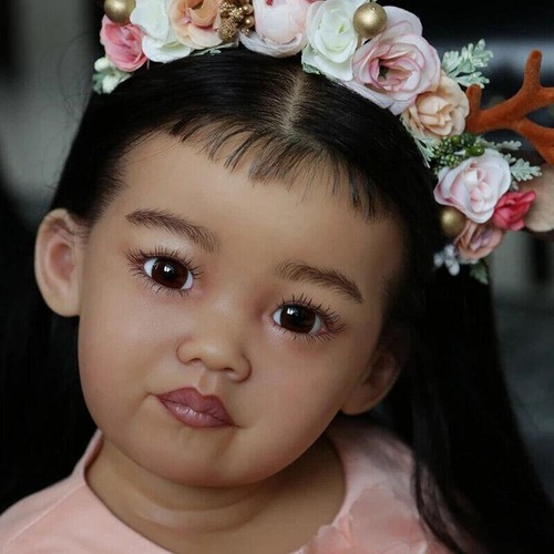 30" Unfinished Realistic Reborn Baby Doll Kit Huge Toddler Girl DIY Parts + Eyes - Picture 6 of 7