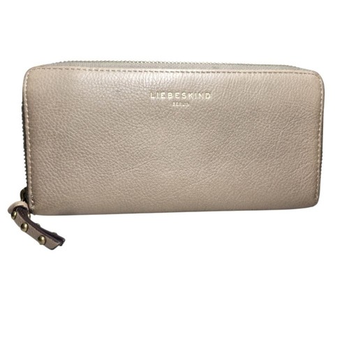LIESBESKIND Sally Wallet Milano Taupe Tan Leather Cow Hide Embossed Gold Luxury