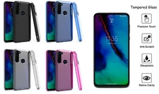 For Motorola Moto G Pro / Moto G8 Pro Slim TPU Case Cover + Tempered Glass