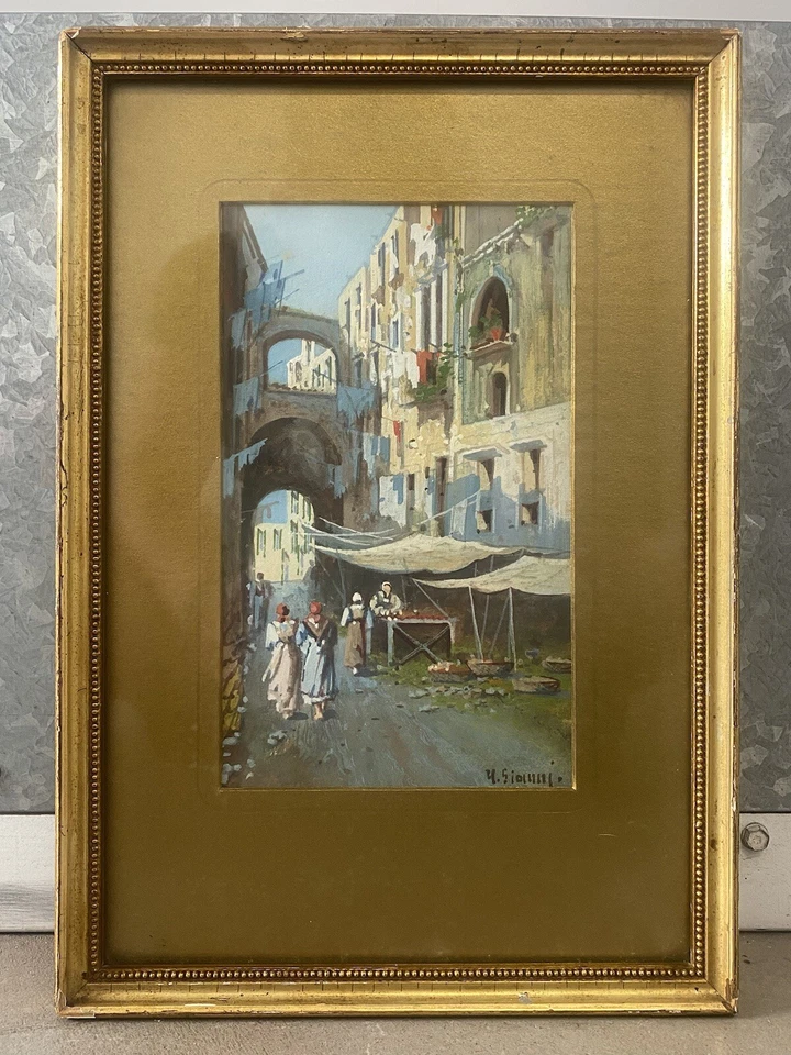 🔥 Antique Old Italian European Impressionist Cityscape Painting, Yves GIANNI - Image 2 of 4