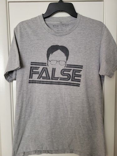 Men's The Office Dwight Shrute "False" Gray Shirt Ripple Junction M Medium
