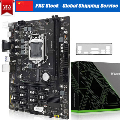 LGA 1151 B250 BTC Mining Motherboard Socket w/ 12 GPU Slots Multi-GPU Support