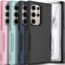 For Samsung Galaxy S25 Ultra S24 S23 FE Case Shockproof Phone Cover+Glass Screen