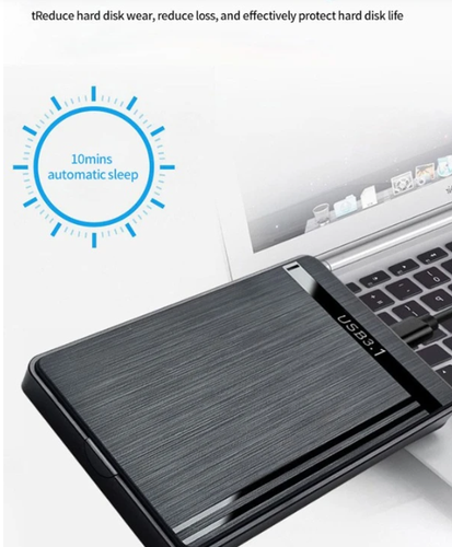 Case Esterno per Disco Rigido 2.5" USB C 3.1, Custodia per HDD SSD fino a 10 TB - Foto 2 di 6