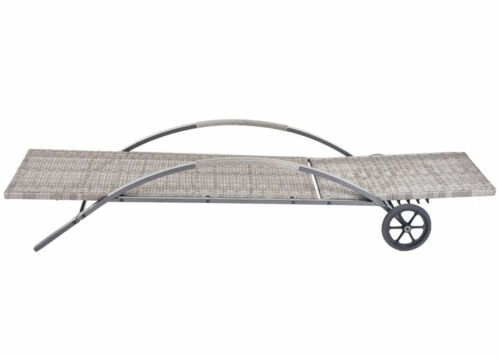 2er-Set Gartenliege HWC-E27, Sonnenliege, Poly-Rattan, grau, Kissen dunkelgrau - Bild 4 von 7