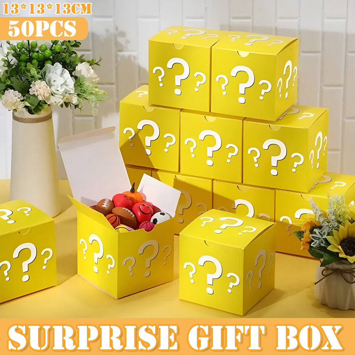 50pcs Surprise Blind Box Empty Mystery Gift Carton Packaging Prize Storage Case