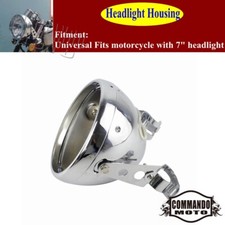 7" Round Headlight Housing Bulb Bucket For Harley Chopper Sportster Cafe Racer