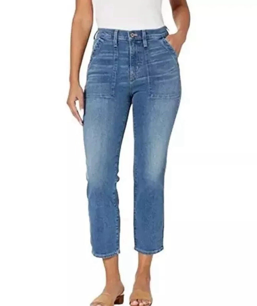 Jean J.Crew Boot Cut Délavé Foncé - Taille 28S, Coupe Boot, Stretch, Occasion Très Bon état