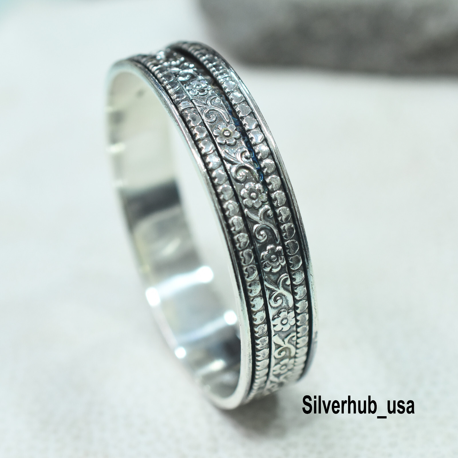 Handmade 925 Sterling Silver Bangle Bracelet All Sizes AA-120-image