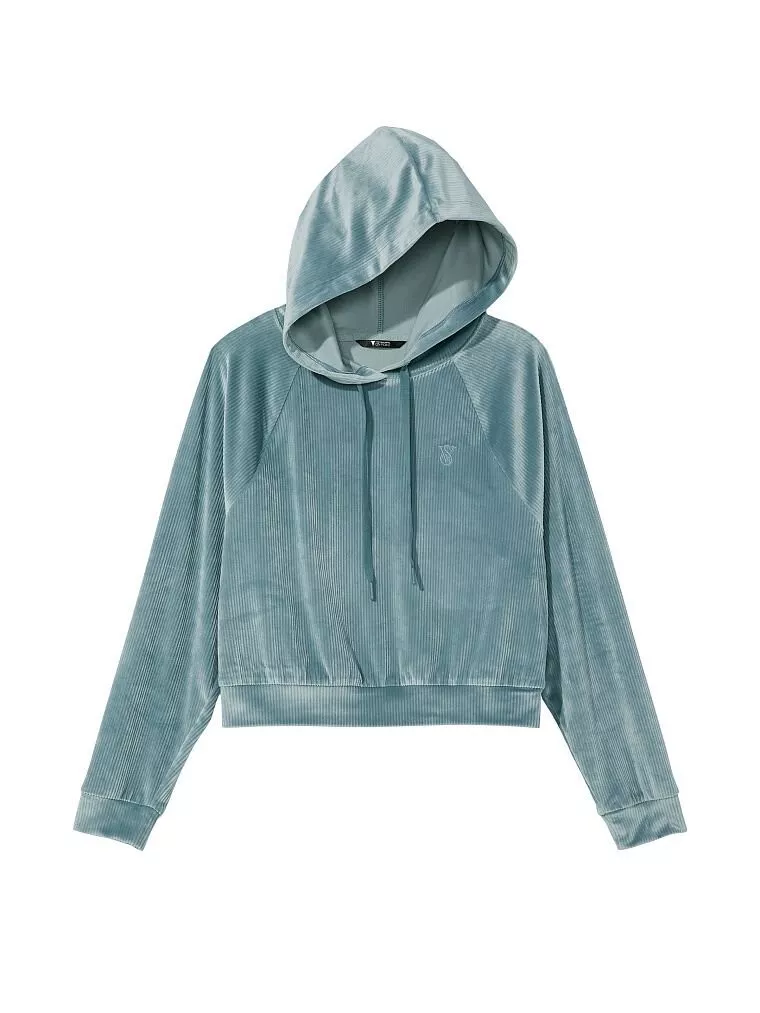 NWT Victoria s Secret s M Hoodie sweatshirt SAGE green VELOUR
