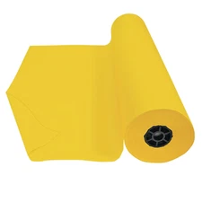 Dual Surface Paper Roll Classroom Supplies for Arts and Crafts Yellow (36" X 100