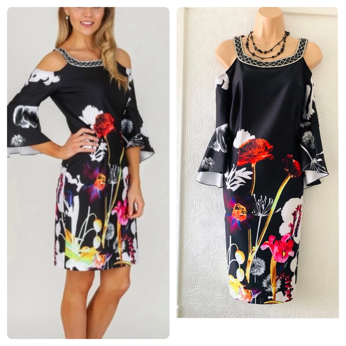 Cold shoulder embellished best sale dress