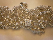 Jaclyn Jordan Wedding Dress Gown Belt Sash Swarovski Crystals Silver Embroidery