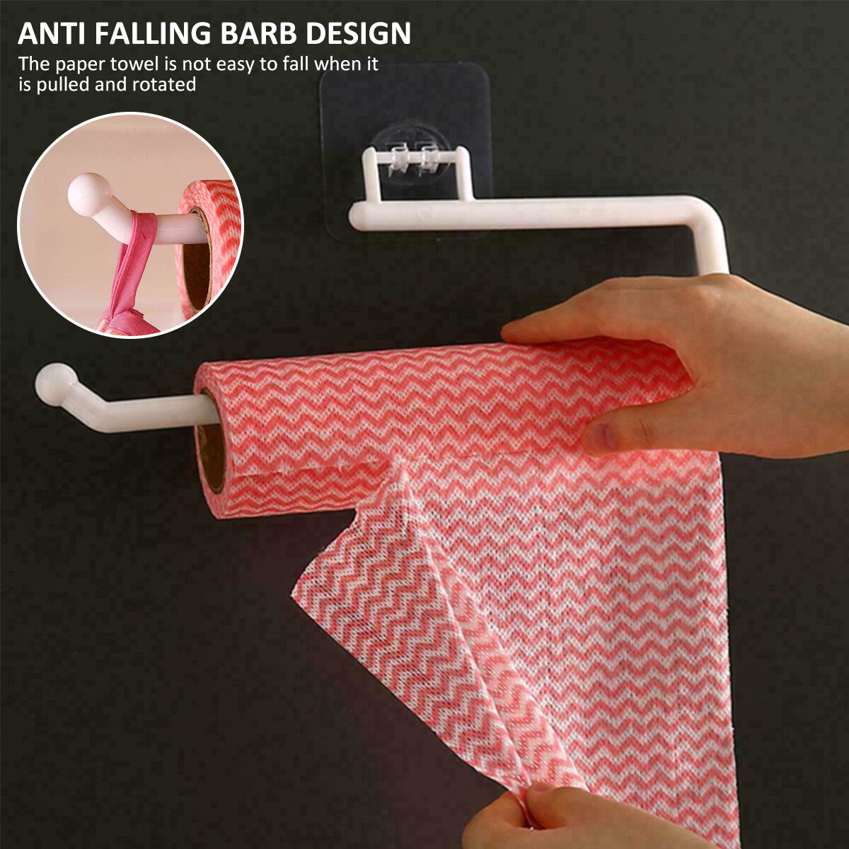 Wall Mount Paper Towel Holder 11.2'' Self Adhesive Paper Towel Rack for