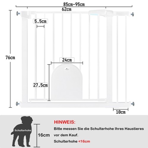 Treppenschutzgitter Türschutzgitter für Baby Türgitter Treppengitter Ohne Bohren - Bild 16 von 21