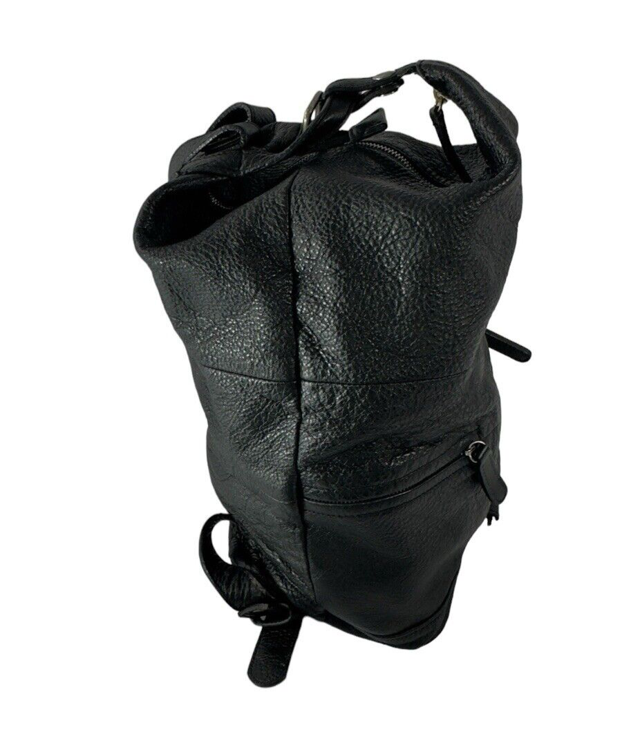 Large vintage ENSOEN Edition black backpack 100% pebbled leather Linea 1990 | Men main image 3