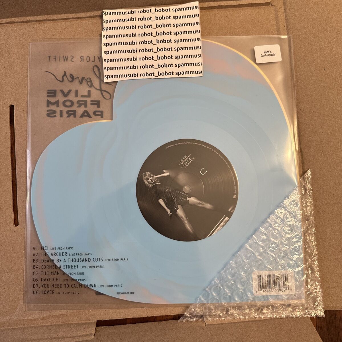 Taylor Swift Lover (Live From Paris) Heart Shaped Vinyl 2025 Taylor Swift Lover (Live From Paris) Heart Shaped Vinyl 2025