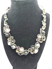 Osmose By Sonia Ferland Necklace MCM Brutalist Modern Designer with lava agate