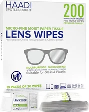 Glasses Cleaner Lens Wipes For Eyeglasses 200 Individually Wrapped Multipurpose 